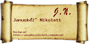 Januskó Nikolett névjegykártya